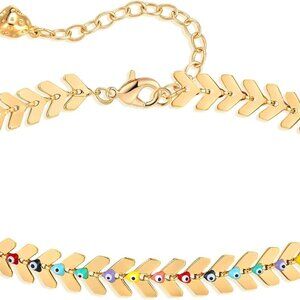 Dainty Ankle Bracelet,14K Gold Plated Tiny Bead Anklet Dainty White Cubic Zircon